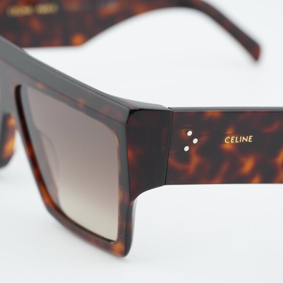 Celine CL40092I 52F Sunglasses Havana Square Frame, Brown Lenses
